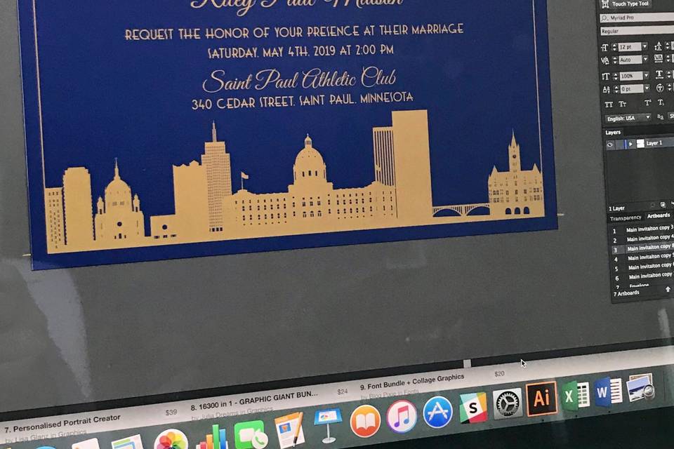 Saint Paul Skyline Invitation