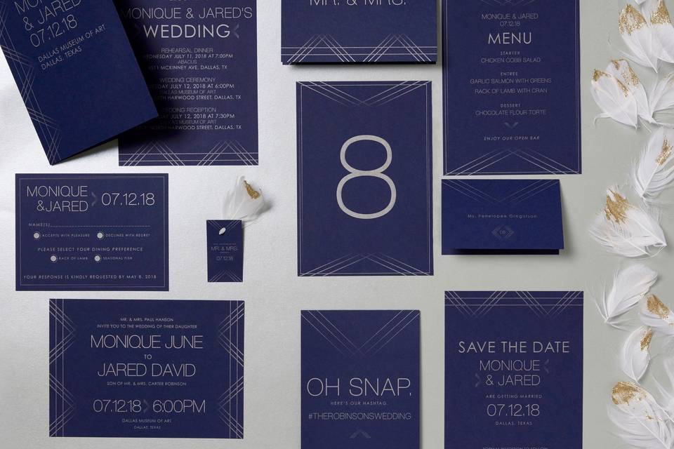 Navy blue invitation