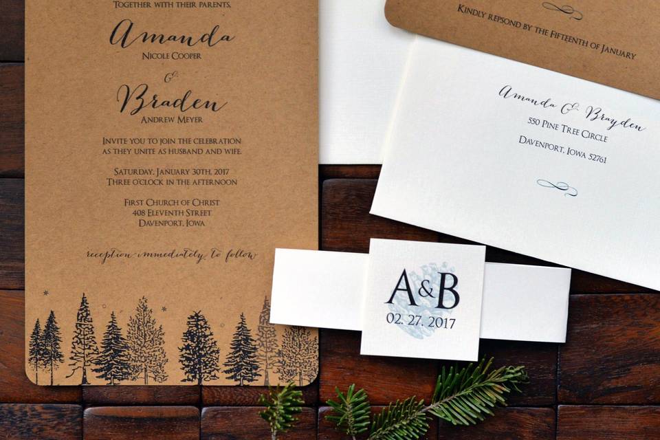 Forest themed invitation