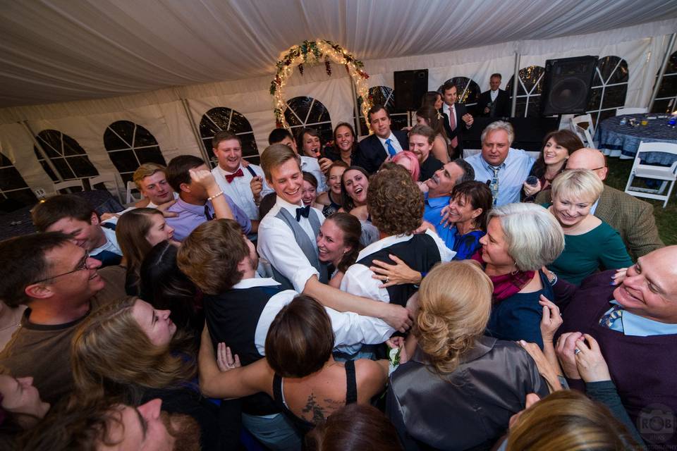 Bride and Groom enjoying the dancing