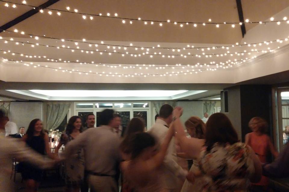 Bride and Groom having a blast with their guests