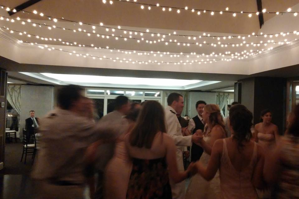 Bride and Groom having a blast with their guests