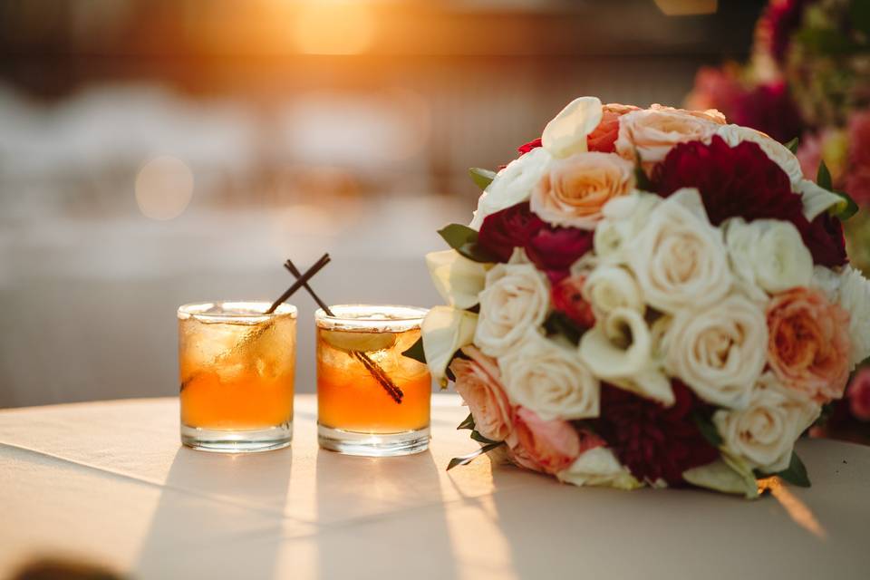 Bride and Groom beverages