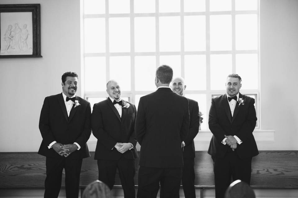 Groomsmen at the church