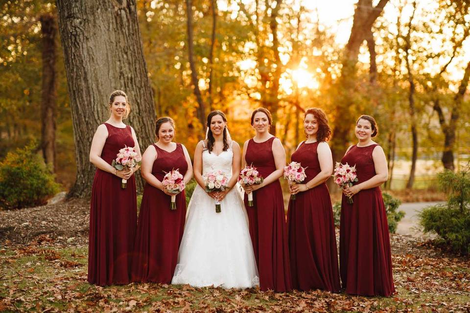 Autumn bridal party