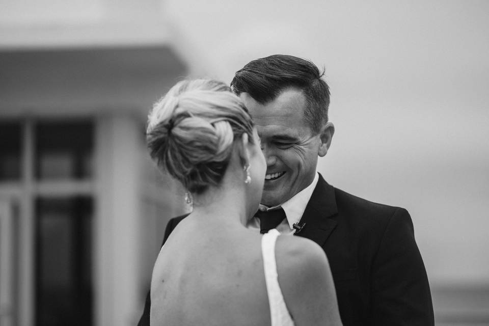 Groom reaction to his bride