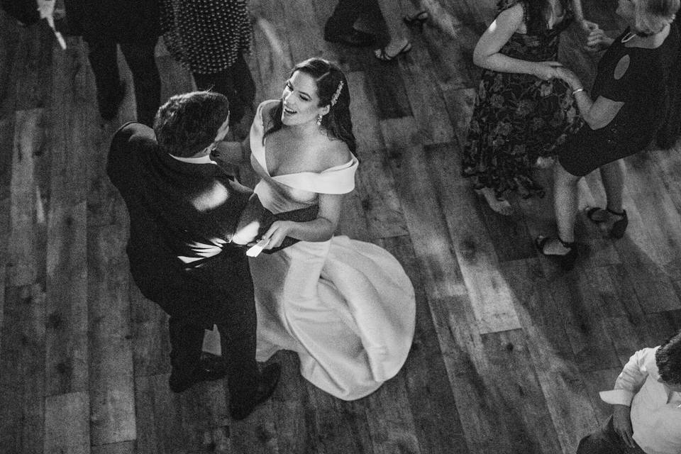 Reception dance from above