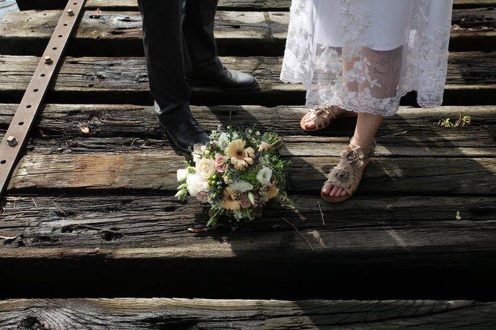 Bouquet and shoes