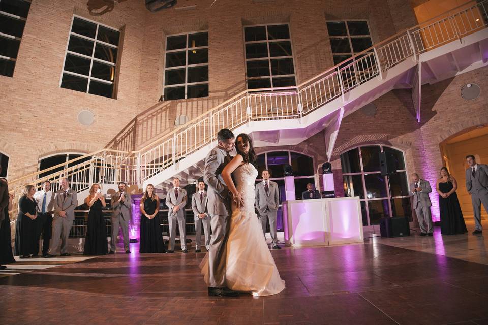 Newlyweds dancing