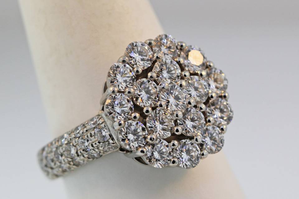 platinum diamond engagement ring/ right hand ring. With 2.88carats in round diamonds. $8,000.00