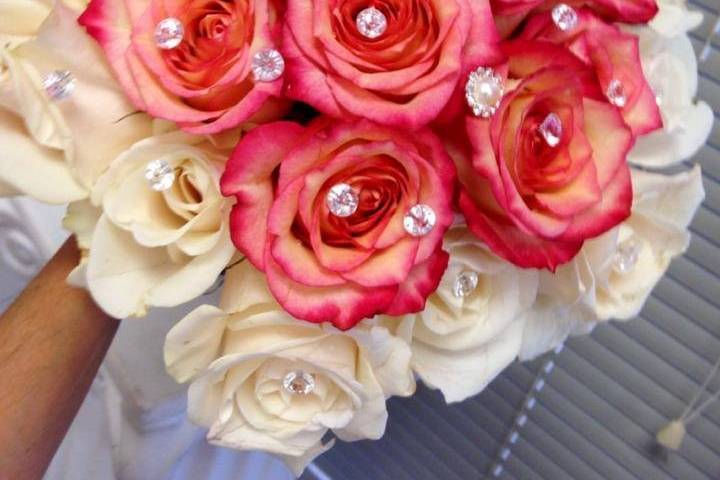 Pink and white roses