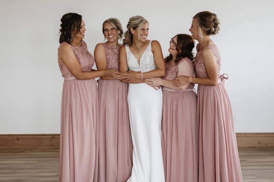 Bride and bridesmaids