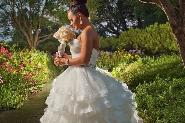Ruffled wedding gown
