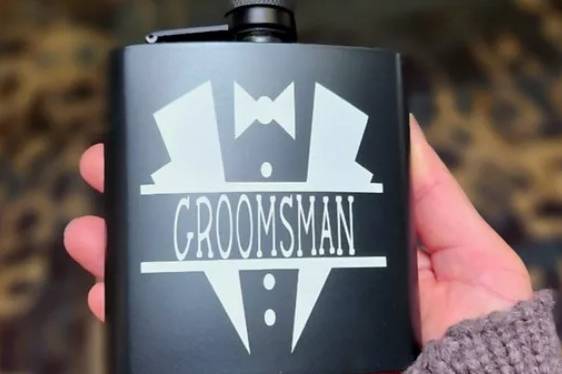 Groomsman hip flask