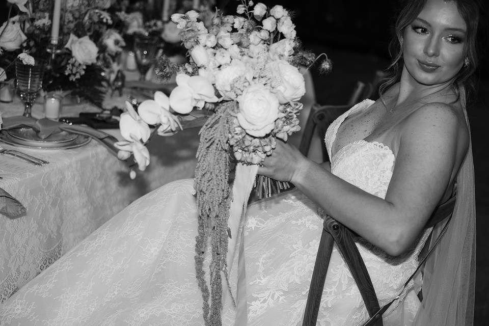 Bridal Nighttime Flash Shot