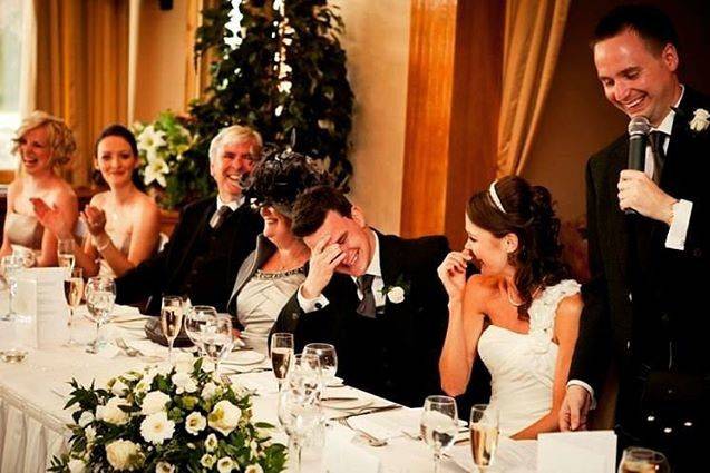A mic can be very useful when roasting the best man!