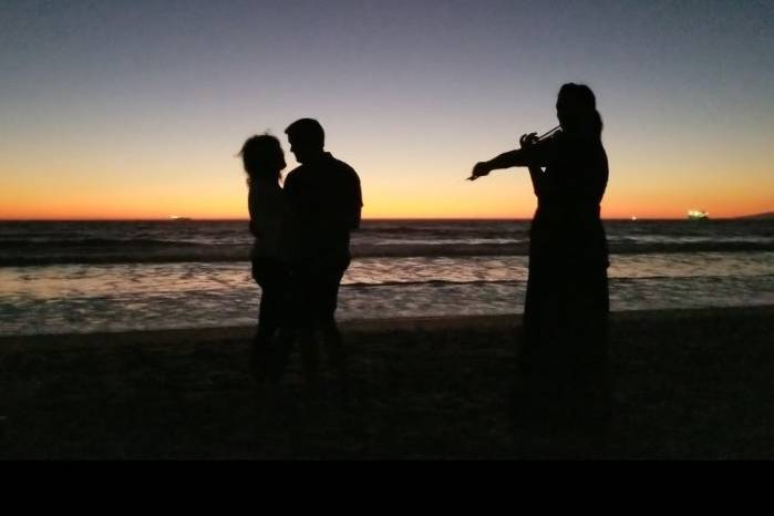 Serenading in El Porto Beach,