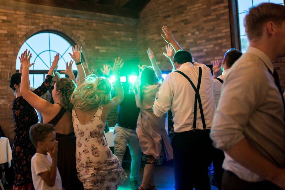 Green dance floor lights