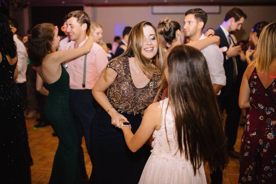 Wedding guests enjoying the music