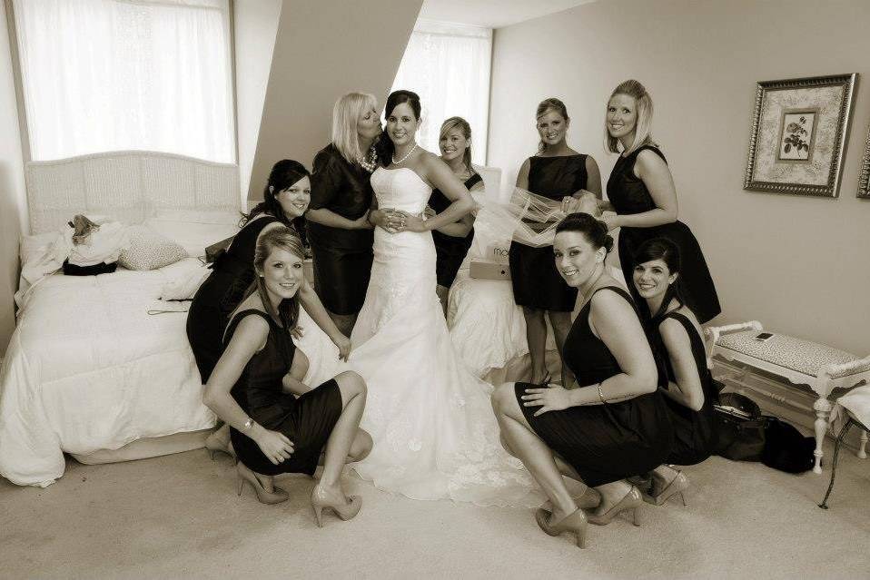 Bride and bridesmaids