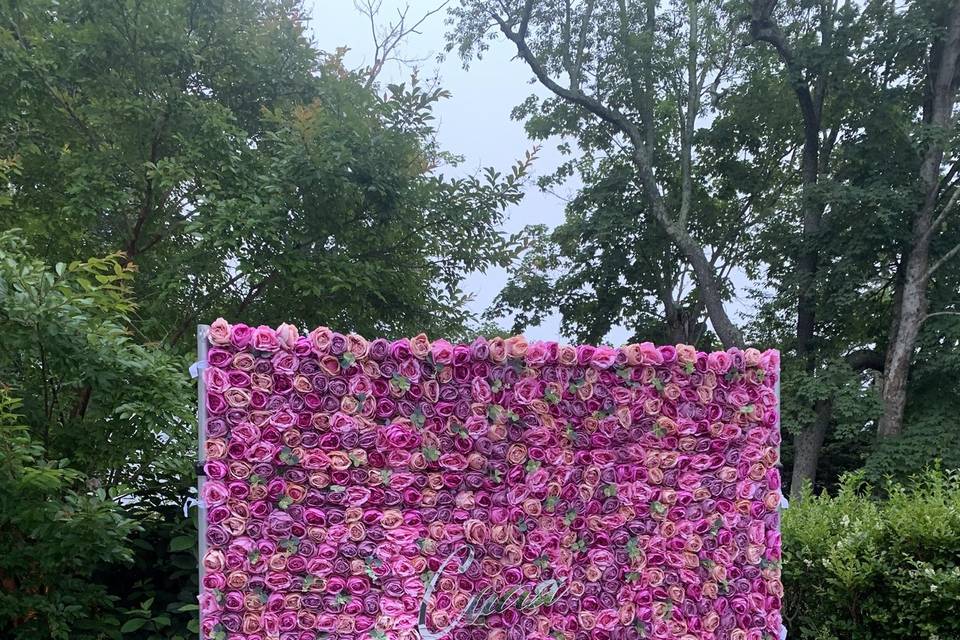Hot Pink Flower Wall & Lovesea
