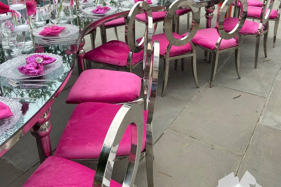 Pink & Silver Chairs