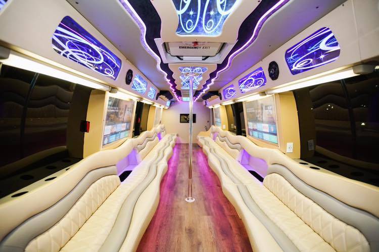 Interiors of the party bus