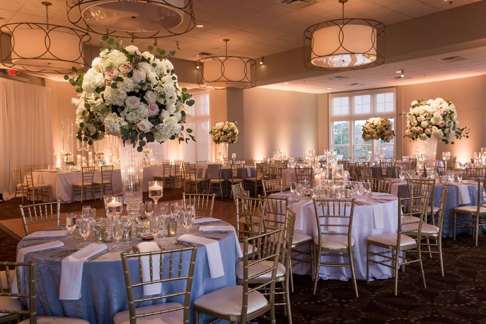 Uplighting in the ballroom