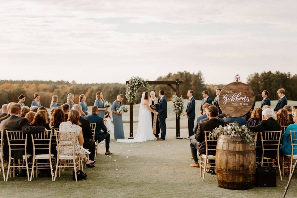 Fall ceremony on the lawn