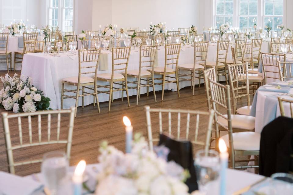 Head table in the ballroom