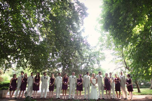 Couple with the groomsmen and bridesmaids