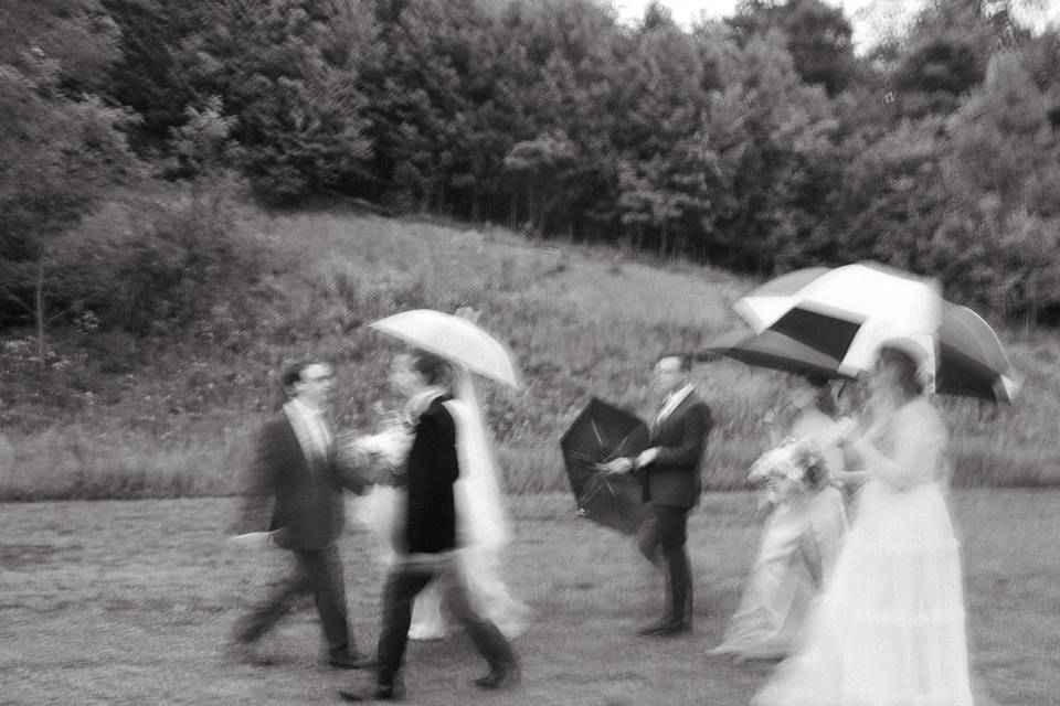 Rainy wedding day