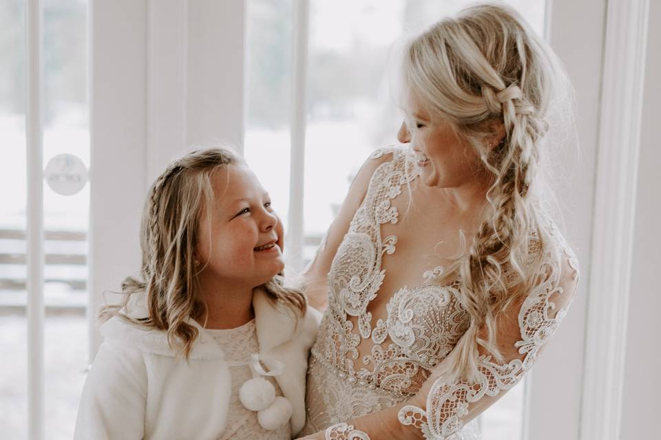 Bride and Flower girl