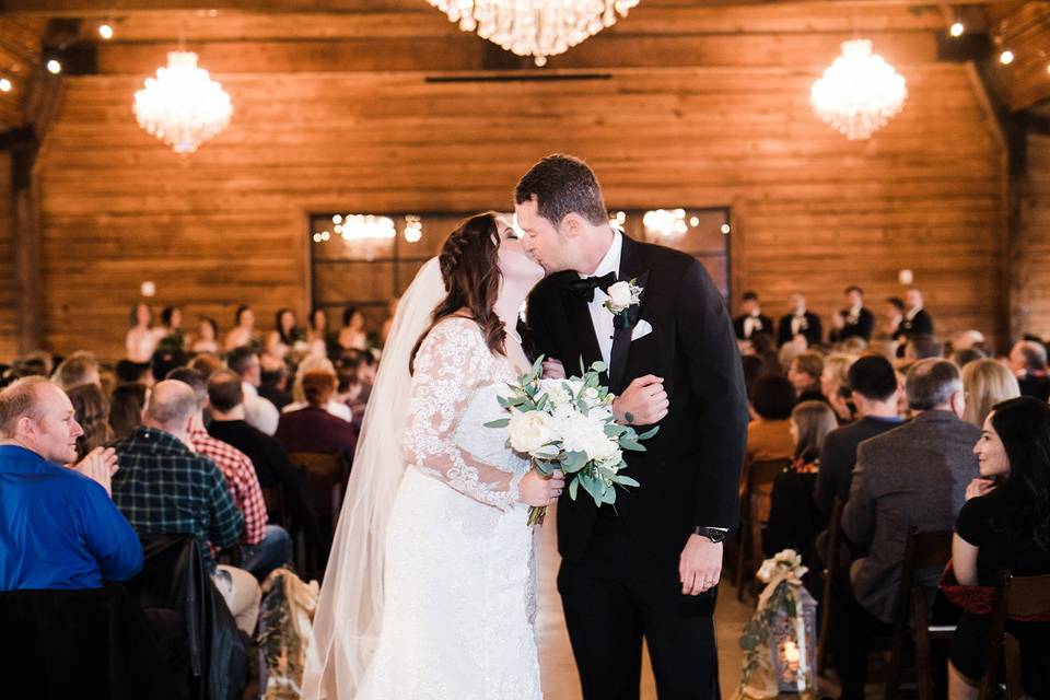 Indoor Ceremony at the Barn