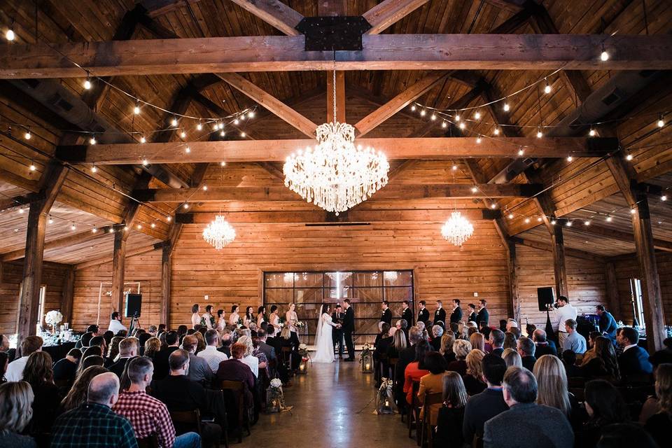 Indoor Ceremony at the Barn