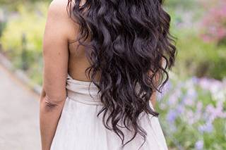 Bridal hair and flower