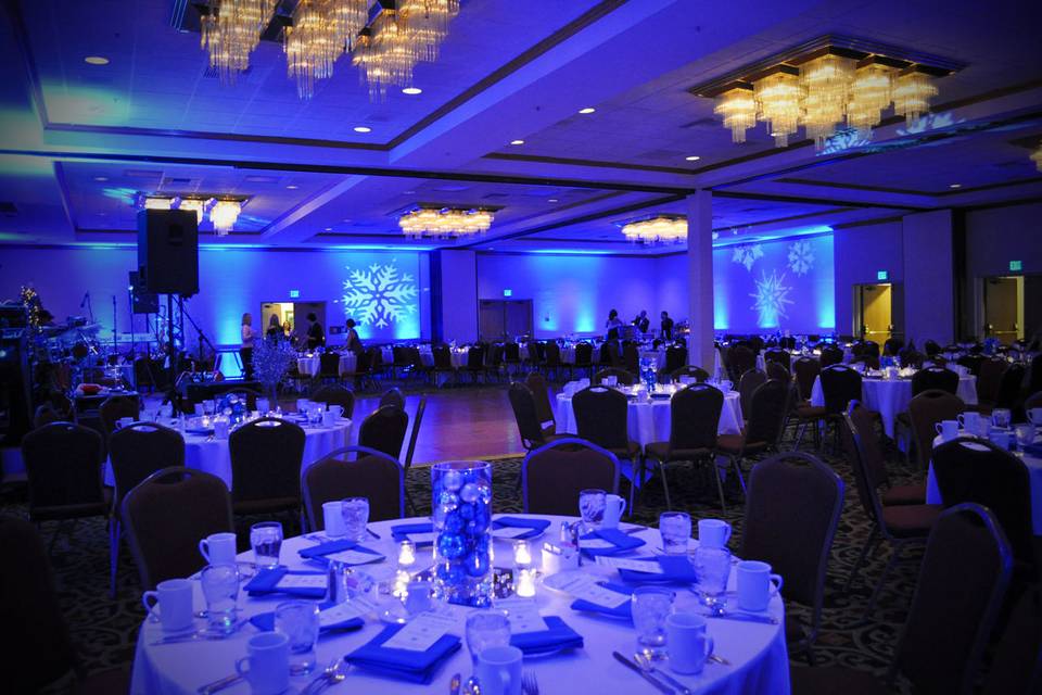 Blue reception lighting