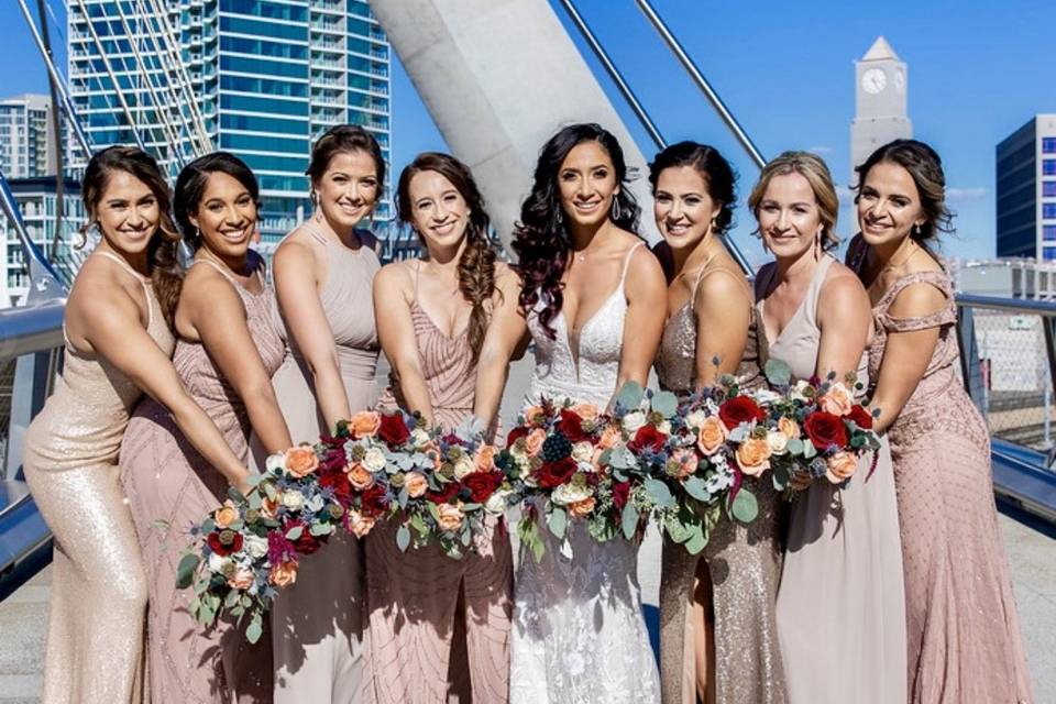 The bride and her girls