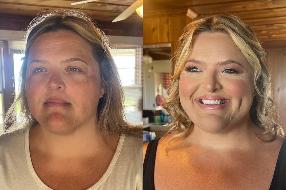Soft Glam before and after