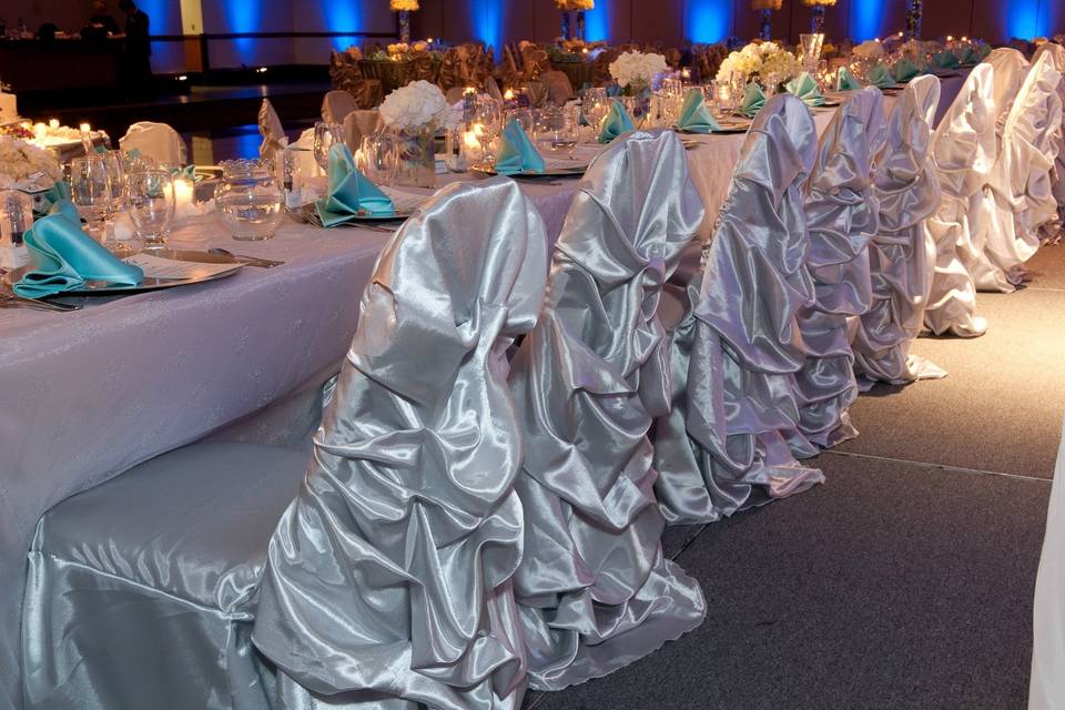 Reception table and decor