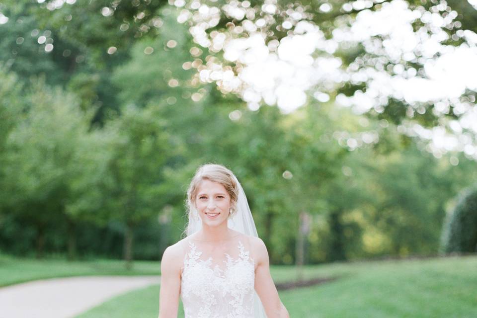 Bride walking to camera