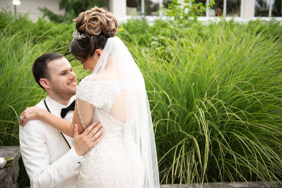 Bride and groom in love