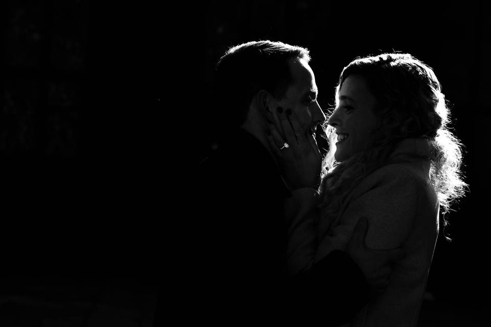 Backlit couple and ring