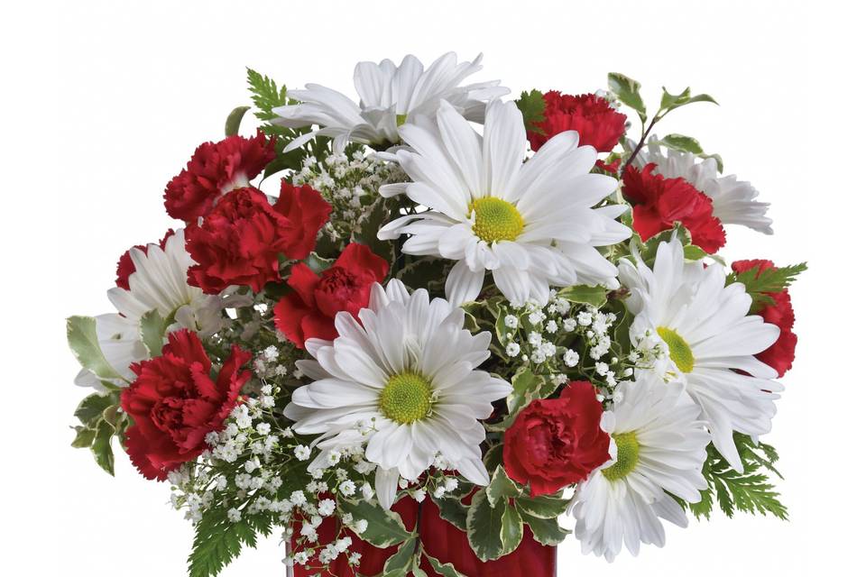 Red and White Delight arrangement