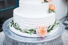 Coral Rose wedding cake