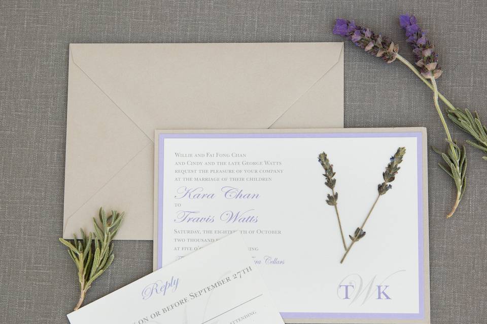 Dried Lavender Invitation