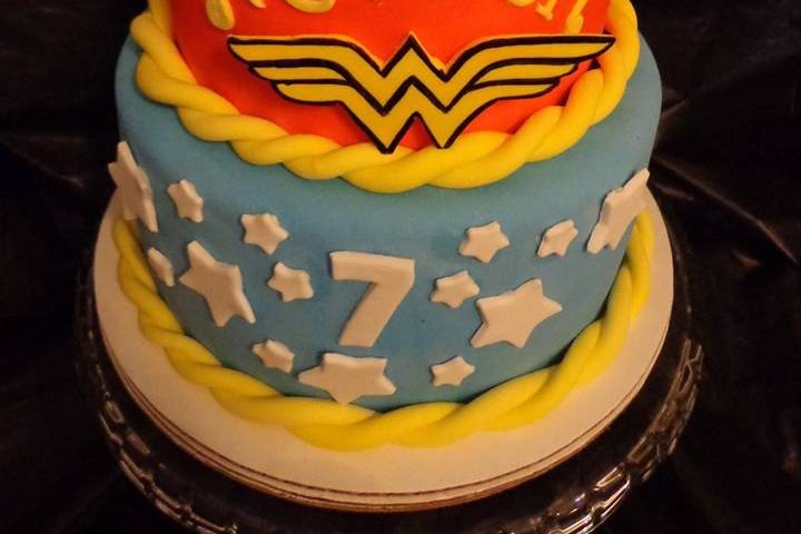 WonderWoman Themed Birthday Cake
