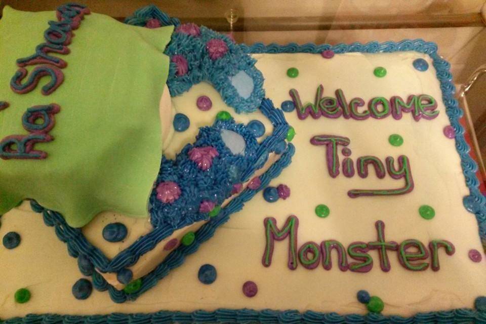 Baby Monsters Inc Themed Baby Shower Cake