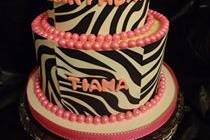 Zebra Print Themed Birthday Cake
