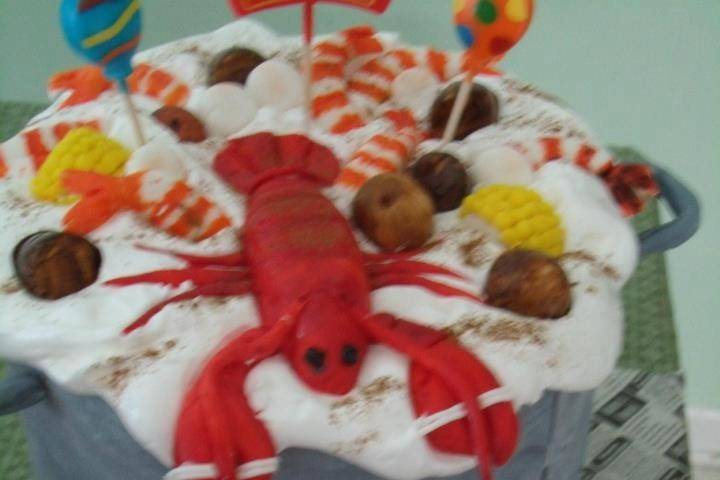 Lobster Themed Birthday Cake
